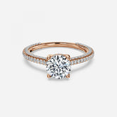 Round Hidden Halo of Small Diamond Ring