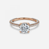 Round Hidden Halo of Small Diamond Ring