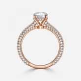 Round Hidden Halo of Small Diamond Ring