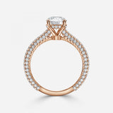 Round Hidden Halo of Small Diamond Ring