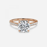 Round Cut Tapered Diamond Engagement Ring