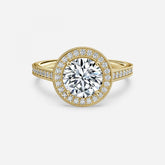 Round Milgrain Set Halo Round Engagement Ring