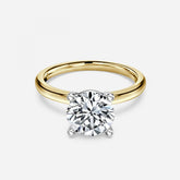 Two Tone Round Solitaire Engagement Ring