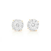 Round Diamond Cluster Earrings – 1.5 CTW
