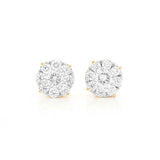 Round Diamond Cluster Earrings – 1.5 CTW