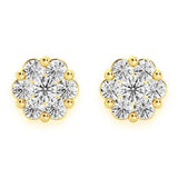 Diamond Cluster Earrings – 1 CTW