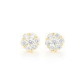 Cluster Diamond Earrings – 1.35 CTW
