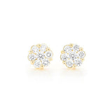 Cluster Diamond Earrings – 1.35 CTW