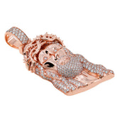 Jesus Diamond Pendant 14k Solid Gold - 6.30 CTW