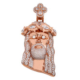 Jesus Flower Thorn Lab Grown Pendant 14k solid gold - 13.75 CTW