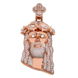 Jesus Flower Thorn Lab Grown Pendant 14k solid gold - 13.75 CTW