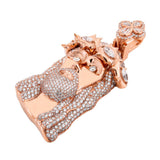 Jesus Flower Thorn Lab Grown Pendant 14k solid gold - 13.75 CTW