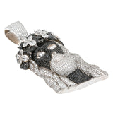 Black Diamond Flower Crown Jesus Pendant - 28.6 CTW