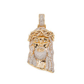 Jesus Diamond Pendant 14k Solid Gold - 6.30 CTW