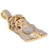 Jesus Diamond Pendant 14k Solid Gold - 6.30 CTW