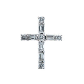 Gold Diamond Cross Pendant Baguette & Round Design - 1.16?CTW