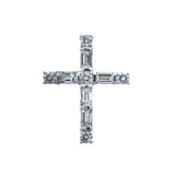 Gold Diamond Cross Pendant Baguette & Round Design - 1.16?CTW