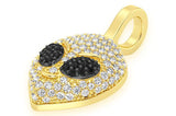 Alien Head Emoji Pendant 10K Solid Gold - 0.50 CTW