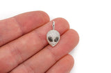 Alien Head Emoji Pendant 10K Solid Gold - 0.50 CTW
