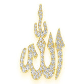 Allah Arabic Diamond Pendant 14K Solid Gold - 1.75 CTW