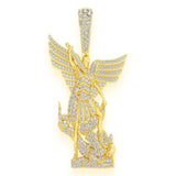 Archangel St Michael Diamond Pendant 14K Solid Gold - 1.50 CTW
