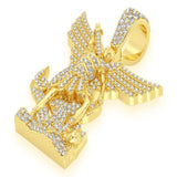 Archangel St Michael Diamond Pendant 14K Solid Gold - 1.50 CTW