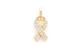 Natural VVS Awareness Ribbon Diamond Pendant - 0.25 CTW