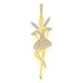 Ballerina Wings VVS Diamond Pendant 14K Solid Gold - 1.00 CTW