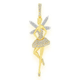 Ballerina Wings VVS Diamond Pendant 14K Solid Gold - 1.00 CTW