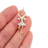 Ballerina Wings VVS Diamond Pendant 14K Solid Gold - 1.00 CTW