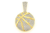 14K Gold Custom Basketball Pendant - 2.15 CTW