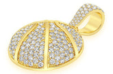 14K Gold Custom Basketball Pendant - 2.15 CTW