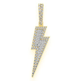 Lightning Bolt Diamond Pendant 14K Solid Gold - 1.25 CTW