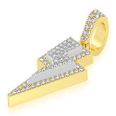 Lightning Bolt Diamond Pendant 14K Solid Gold - 1.25 CTW