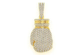 Boxing Glove Diamond Pendant 14K Solid - Gold 3.50 CTW
