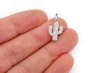 Cactus Diamond Pendant 14K Solid Gold - 0.35 CTW