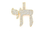 Chai Diamond Pendant 14K Solid Gold - 1.75 CTW