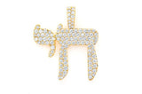 Chai Diamond Pendant 14K Solid Gold - 1.75 CTW