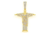 Christ The Redeemer Diamond Pendant 14K Solid Gold - 1.10 CTW