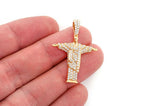 Christ The Redeemer Diamond Pendant 14K Solid Gold - 1.10 CTW