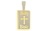 Closed Bible Book Diamond Pendant 10K Solid Gold - 1.50 CTW