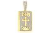 Closed Bible Book Diamond Pendant 10K Solid Gold - 1.50 CTW