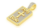 Closed Bible Book Diamond Pendant 10K Solid Gold - 1.50 CTW