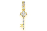 Key Diamond Pendant 10K Solid Gold - 0.25 CTW