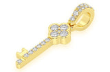 Key Diamond Pendant 10K Solid Gold - 0.25 CTW