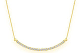 Curved Bar Diamond Pendant 10K Solid Gold - 0.56 CTW