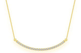 Curved Bar Diamond Pendant 10K Solid Gold - 0.56 CTW