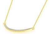 Curved Bar Diamond Pendant 10K Solid Gold - 0.56 CTW