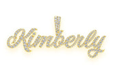 Custom Bold Script Diamond Letter Pendant - 1.3 CTW