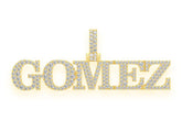 Custom Nameplate Diamond Pendant 14K Solid Gold - 1.5 CTW